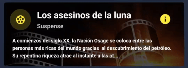Tarjeta de estrenos