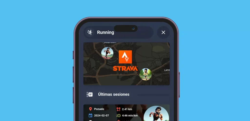 Tarjeta de sesiones Strava