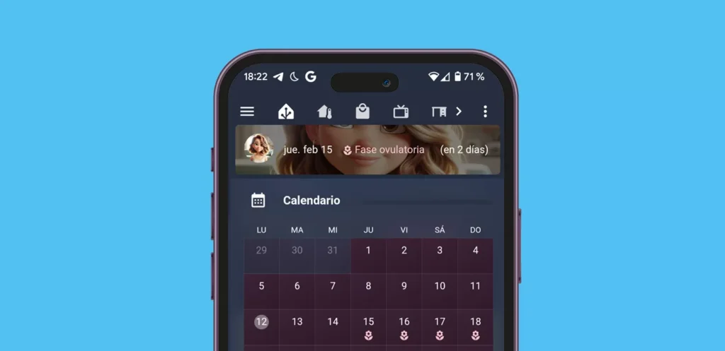 Tarjeta del ciclo menstrual