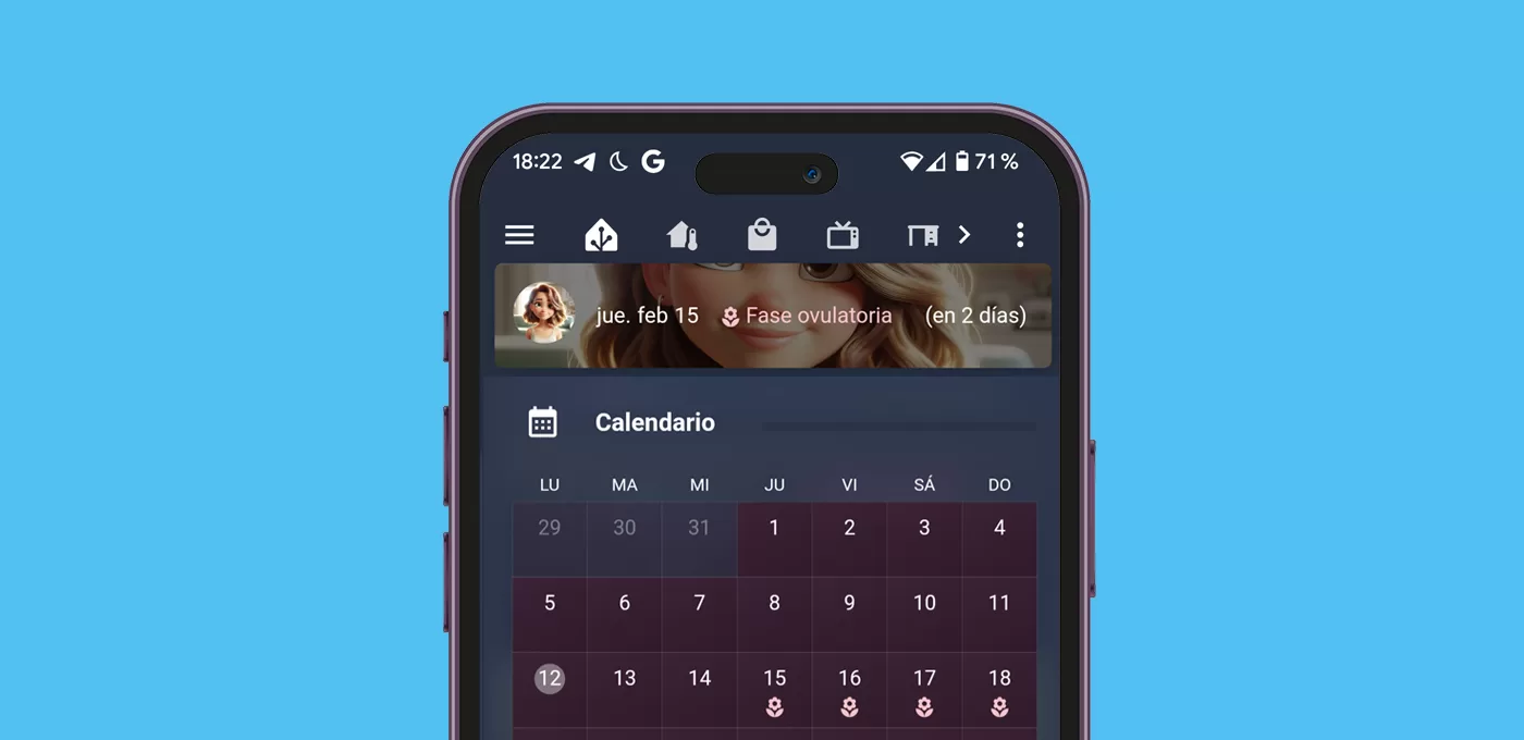 Tarjeta del ciclo menstrual