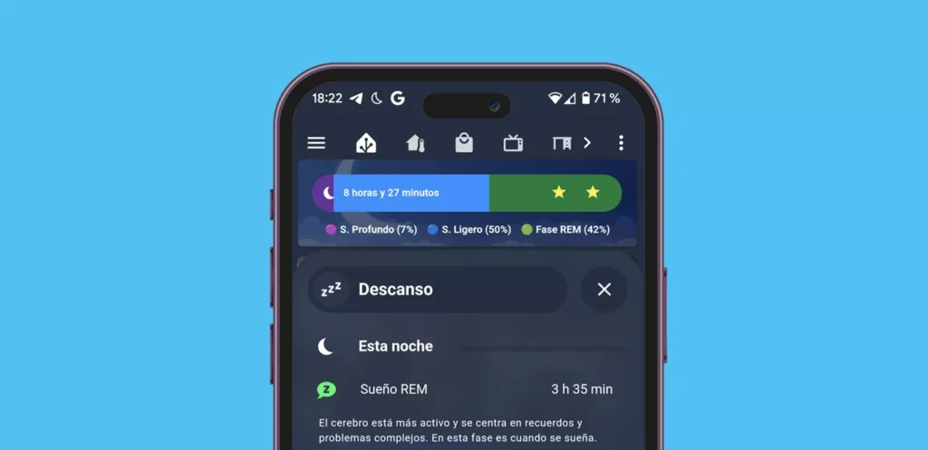 Tarjeta de monitorización de sueño