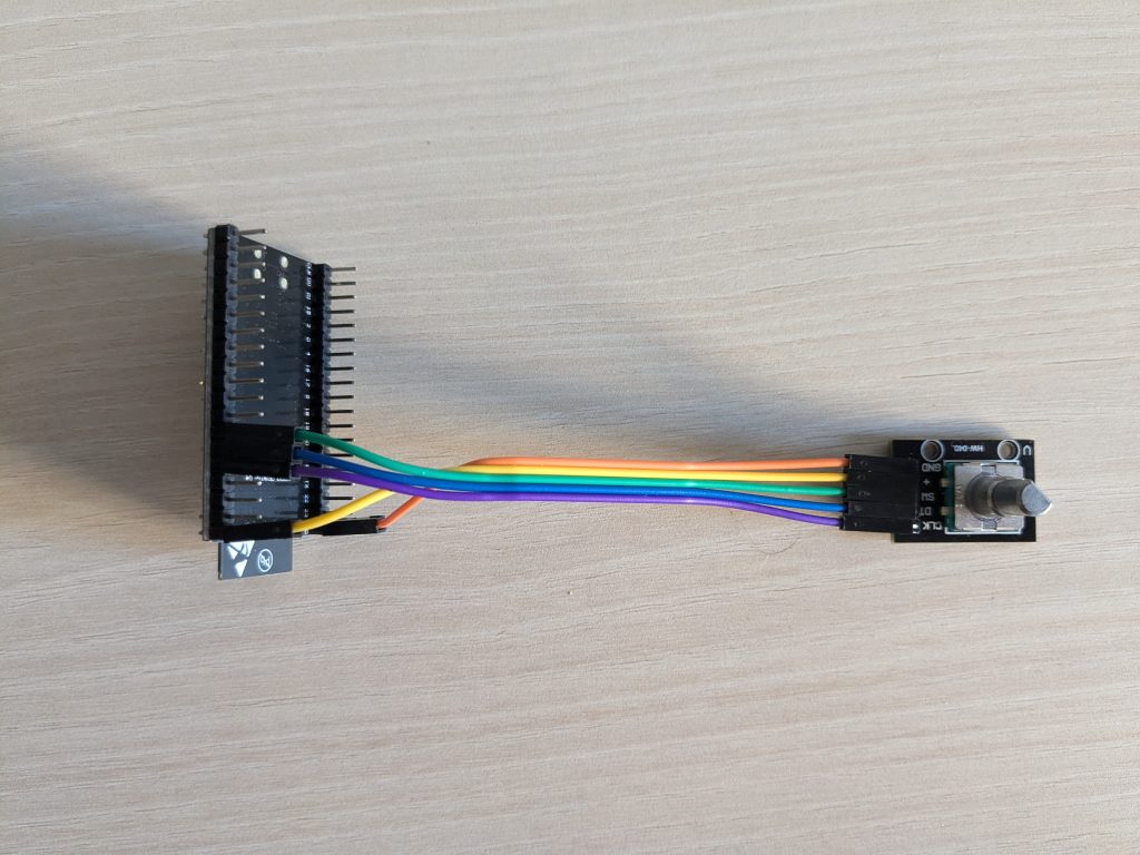 Encoder conectado a placa ESP32